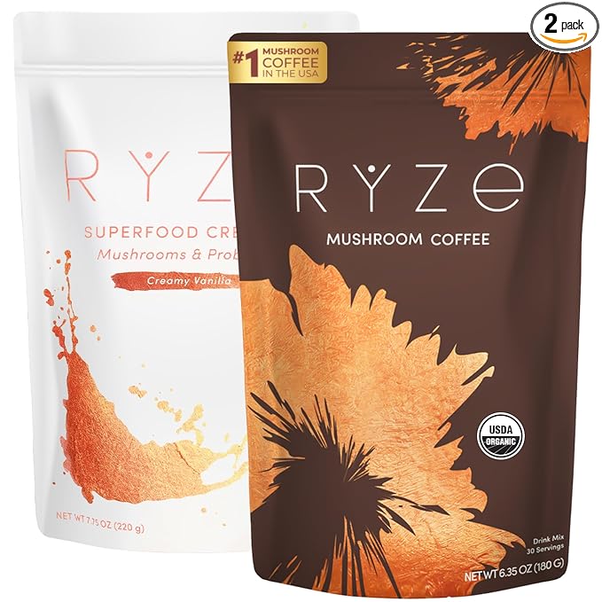 RYZE MUSHROOM COFFEE+RYZE SUPERFOOD CREAMER