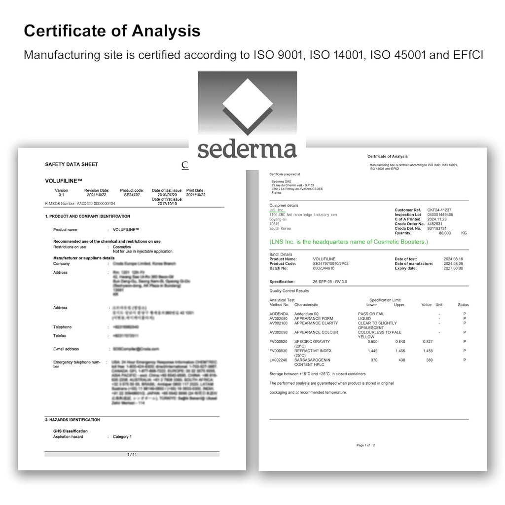 Volufiline 100 % 10ml Cosmetic Ingredient100%. Volufiline Ampoule France SEDERMA | Cosmetic Grade | For face and body Improve Skin Elasticity, Wrinkle Improvement